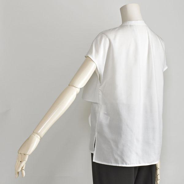 ブラウス レディース ボウタイ風 半袖 KOKIA 白 ホワイト 黒 ブラック きれいめ 上品 40代 50代 