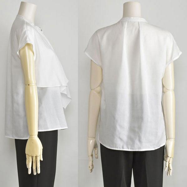 ブラウス レディース ボウタイ風 半袖 KOKIA 白 ホワイト 黒 ブラック きれいめ 上品 40代 50代 