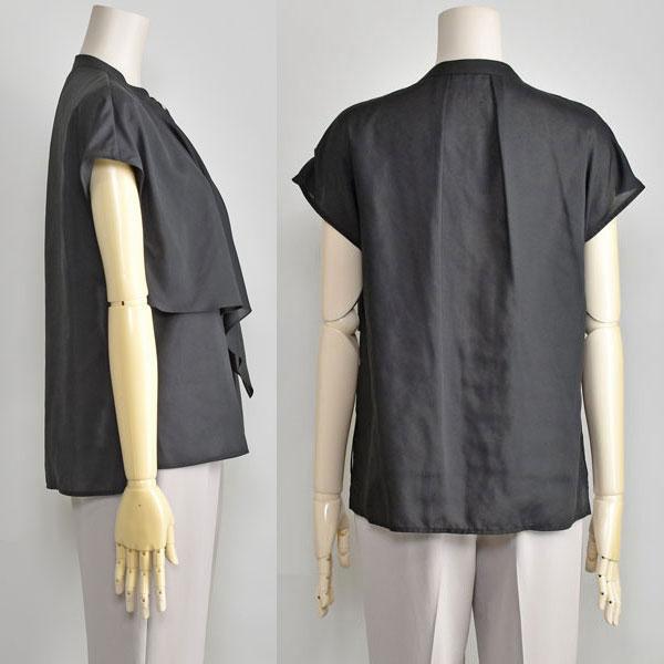 ブラウス レディース ボウタイ風 半袖 KOKIA 白 ホワイト 黒 ブラック きれいめ 上品 40代 50代 