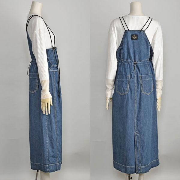 ayane アヤン デニム ジャンパースカート 薄手 ロング カジュアル