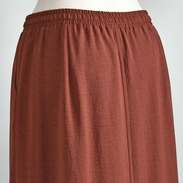 ayane 　アヤン　ペンシルスカート　スカート　ウエスト　ゴム ペンシル スカート ロング 夏 ayane ウエストゴム ポリエステル エンジ