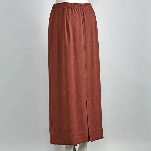 ペンシル スカート ロング 夏 ayane ウエストゴム ポリエステル エンジ