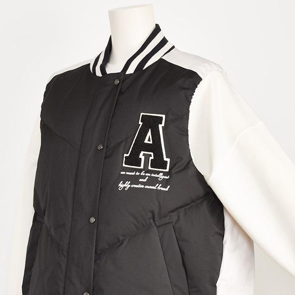 ayane アヤン ダウン ベスト スタジャン レディース ゆったり カーキ