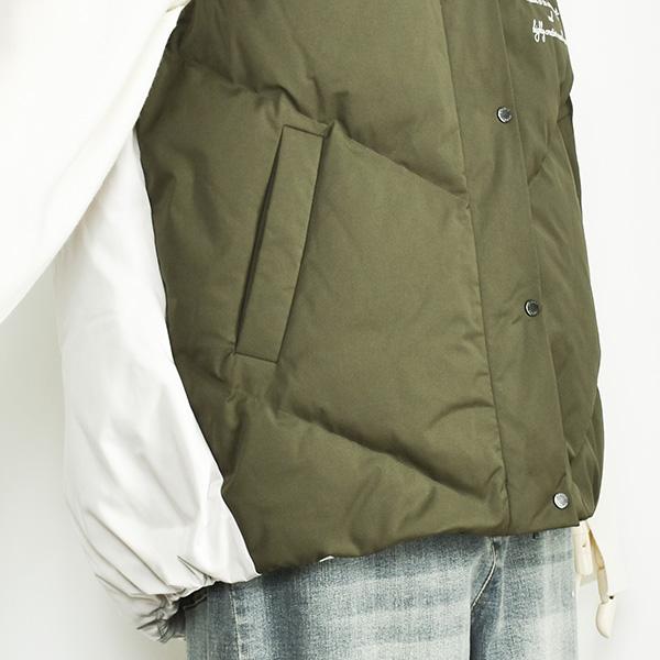 ayane アヤン ダウン ベスト スタジャン レディース ゆったり カーキ