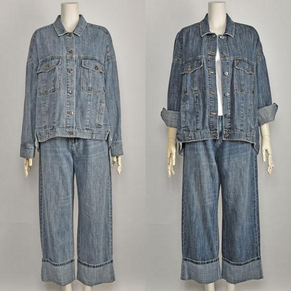 ayane アヤン ワイド ジーンズ レディース 秋 ロールアップ ブリーチ