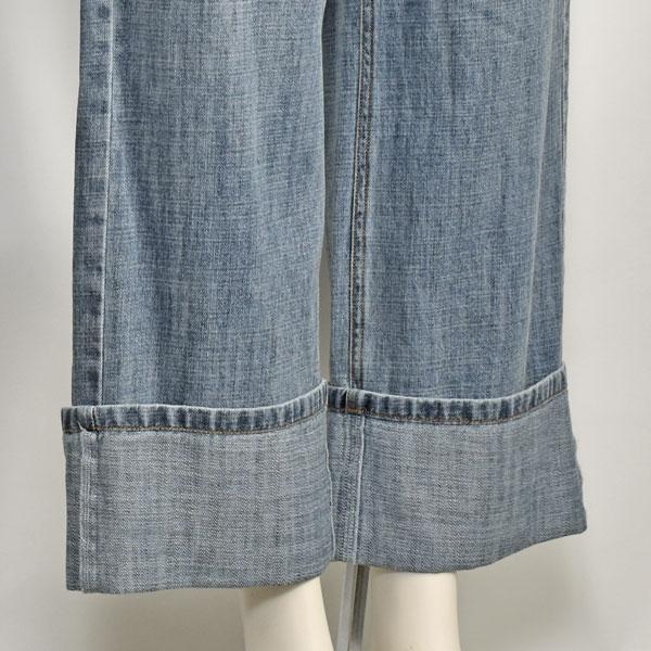 ayane アヤン ワイド ジーンズ レディース 秋 ロールアップ ブリーチ