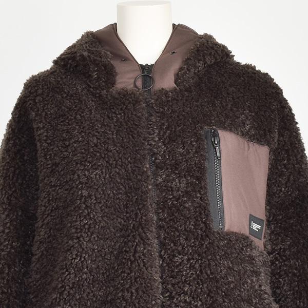 ayane アヤン ボア ジャケット レディース バイカラー ゆったり ロング