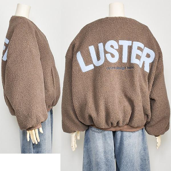 ayane アヤン ボア ジャケット バックロゴ レディース ホワイト モカ