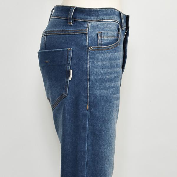 アヤン 裏起毛 デニム パンツ スキニー ジーンズ インディゴ ブラック