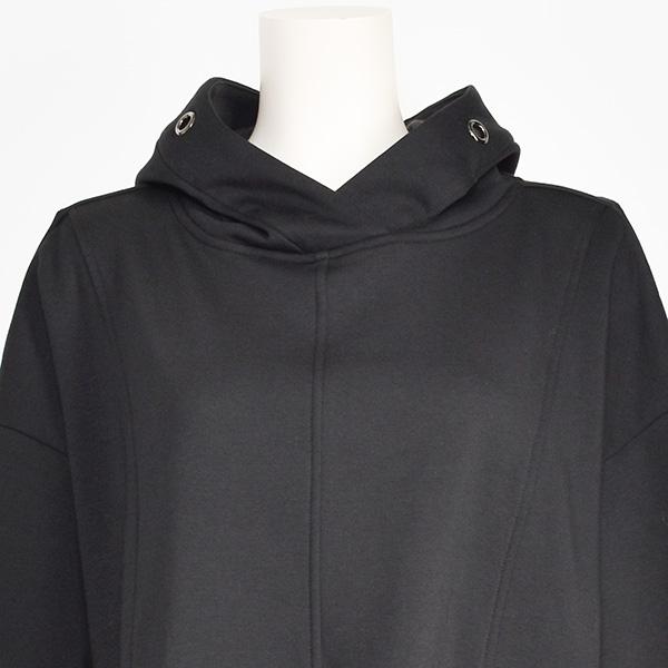 ayane アヤン 裏起毛 パーカー レディース 裾フレア ロング グレージュ