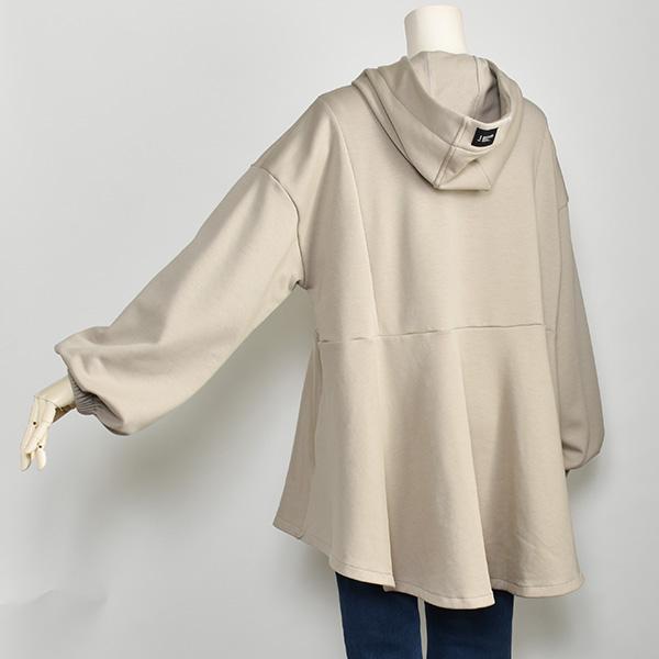 ayane フレアパーカー　グレージュ ayane アヤン 裏起毛 パーカー レディース 裾フレア ロング グレージュ