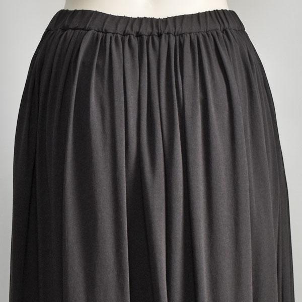 PASSIONE パシオーネ リネンソフトフレアースカート　ブラック PASSIONE パシオーネ スカート ロング フレア カットソー