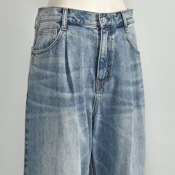 Cafune カフネ タック ワイド ジーンズ レディース 脚長