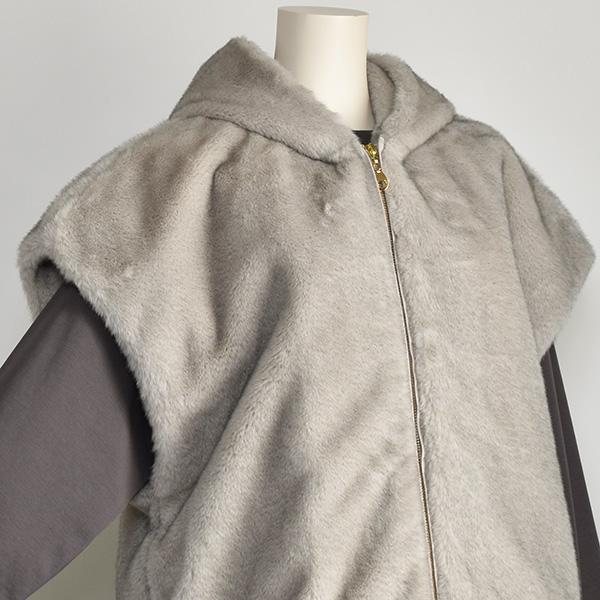 PASSIONE（パシオーネ） ベスト ジレ ファー レディース フーディ