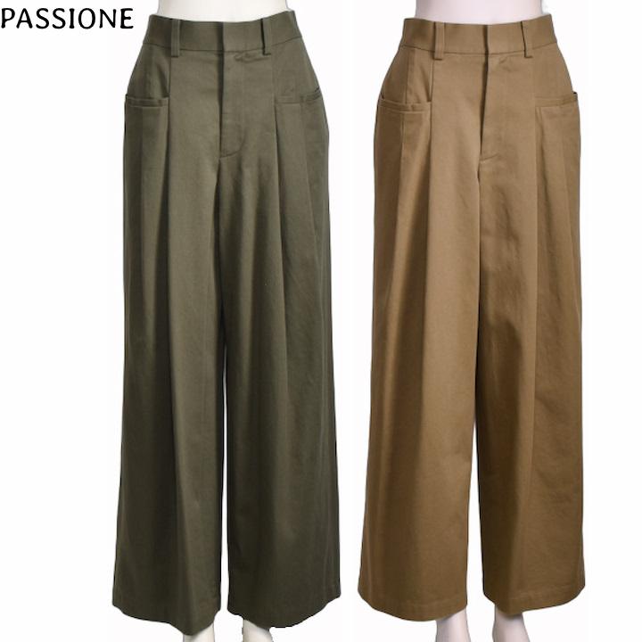 PASSIONE（パシオーネ） チノパン ワイド パンツ レディース きれいめ