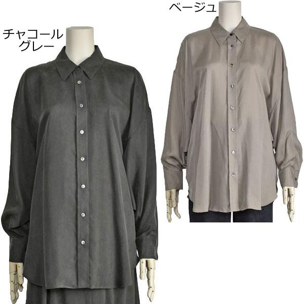 PASSIONE（パシオーネ） とろみ シャツ レディース ロング 秋 長袖 