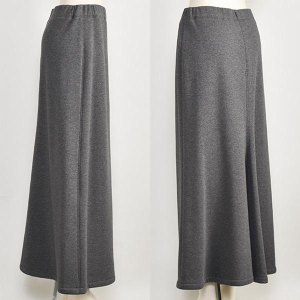 Cafune（カフネ） 裏起毛 バックフレア スカート ロング ウエストゴム