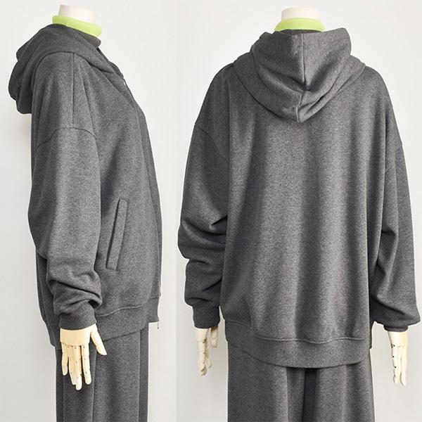 Cafune（カフネ） 裏起毛 パーカー レディース ジップアップ ゆったり