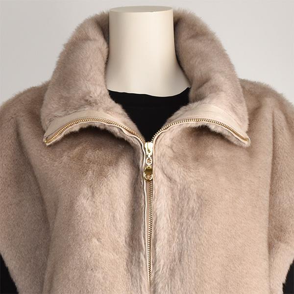 PASSIONE（パシオーネ） ベスト ジレ ファー レディース 襟付き 可愛い