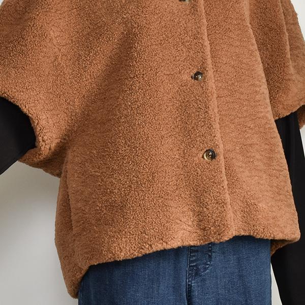 PASSIONE（パシオーネ） ボア ジャケット 五分袖 レディース ゆったり