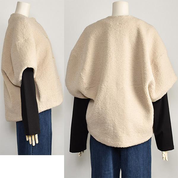 PASSIONE（パシオーネ） ボア ジャケット 五分袖 レディース ゆったり