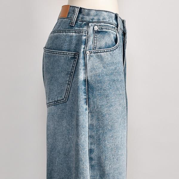 PASSIONE（パシオーネ） 裏起毛 カーブ デニム レディース ゆる