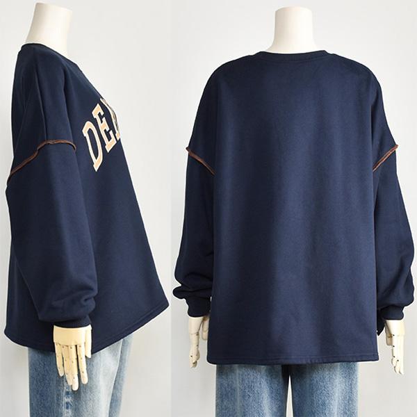 PASSIONE（パシオーネ） 裏起毛 ロゴ トレーナー レディース ゆったり