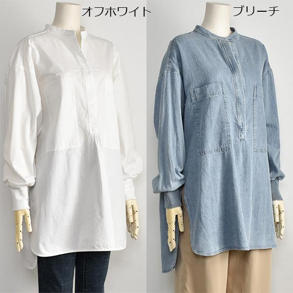 PASSIONE バックファスナープルオーバー ブラウス オフホワイト PASSIONE（パシオーネ） シャツ ロング レディース プルオーバー 長袖