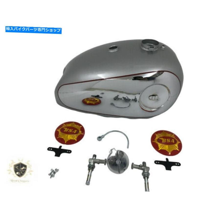 タンク BSA GOLDSTARクローム＆シルバー塗装ガソリンタンク4 GA + CAP