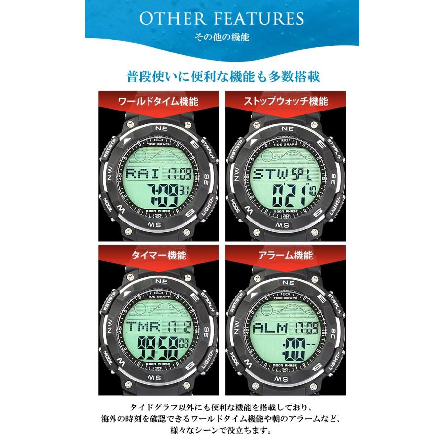 腕時計 メンズ ダイバーズウォッチ スポーツウォッチ 100m 防水 デジタル時計 デジタル 時計 アウトドア 釣り サーフィン | LAD WEATHER | 12