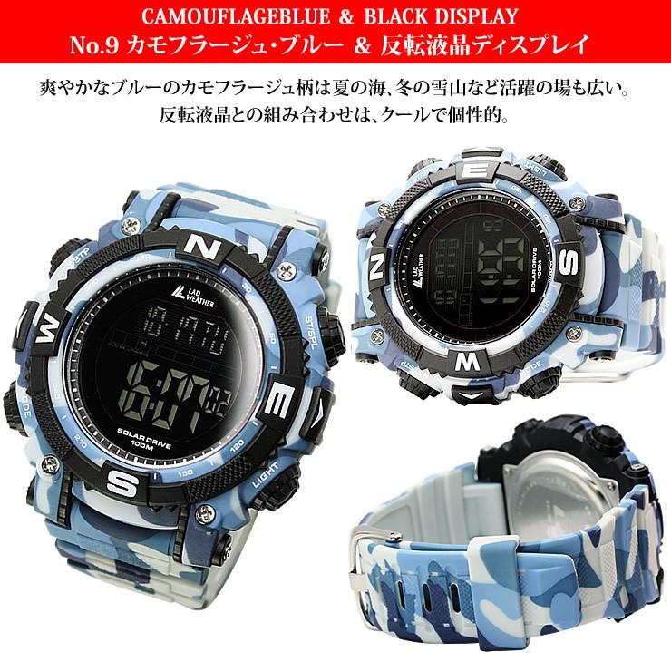 腕時計 メンズ デジタル 時計 ソーラー 100m防水 ミリタリーウォッチ