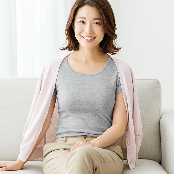 インナー レディース 2枚組 綿100インナー 半袖 下着 肌着 tシャツ トップス インナーシャツ 婦人 夏 冬 無地 シンプル Uネック 透けない コットン スーツ 白 黒 | LAD WEATHER | 16