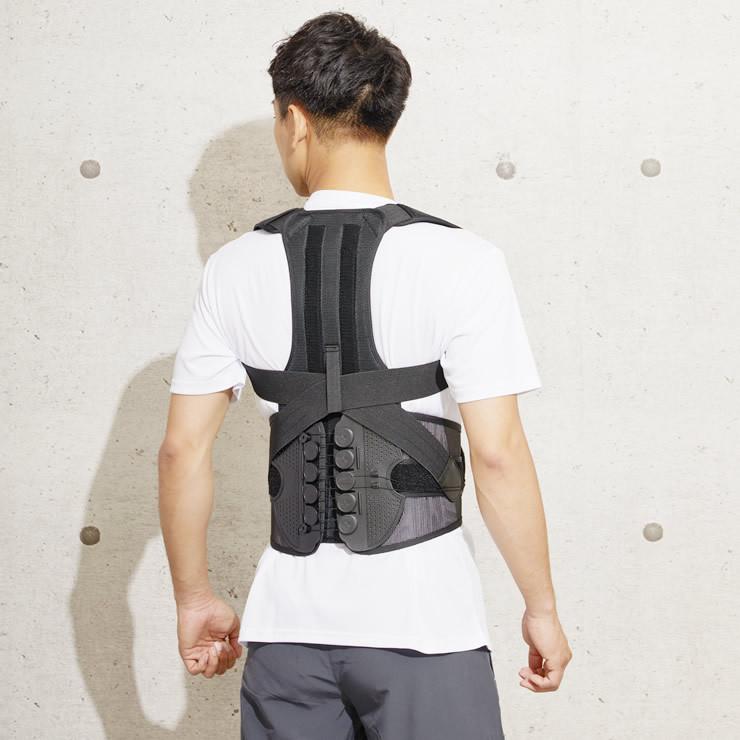 背中と腰をWサポート！腰痛ベルト 骨盤ベルト 猫背矯正ベルト 骨盤