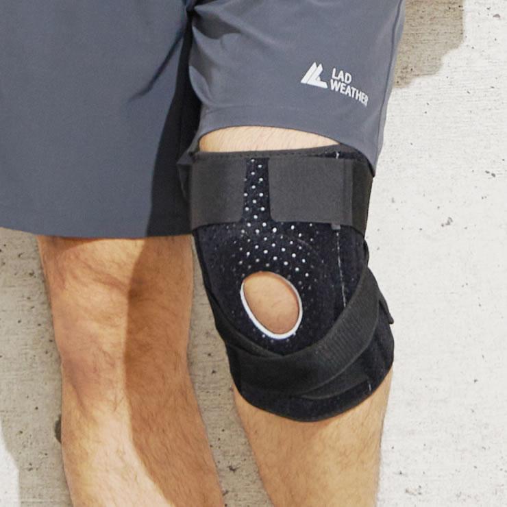 膝サポーター 膝 [4本の強力スプリング シリコンで衝撃吸収 圧迫ベルトで調整自在] ひざ サポーター テーピング ゴルフ キャンプ 登山 アウトドア 膝痛 グッズ |  | 12