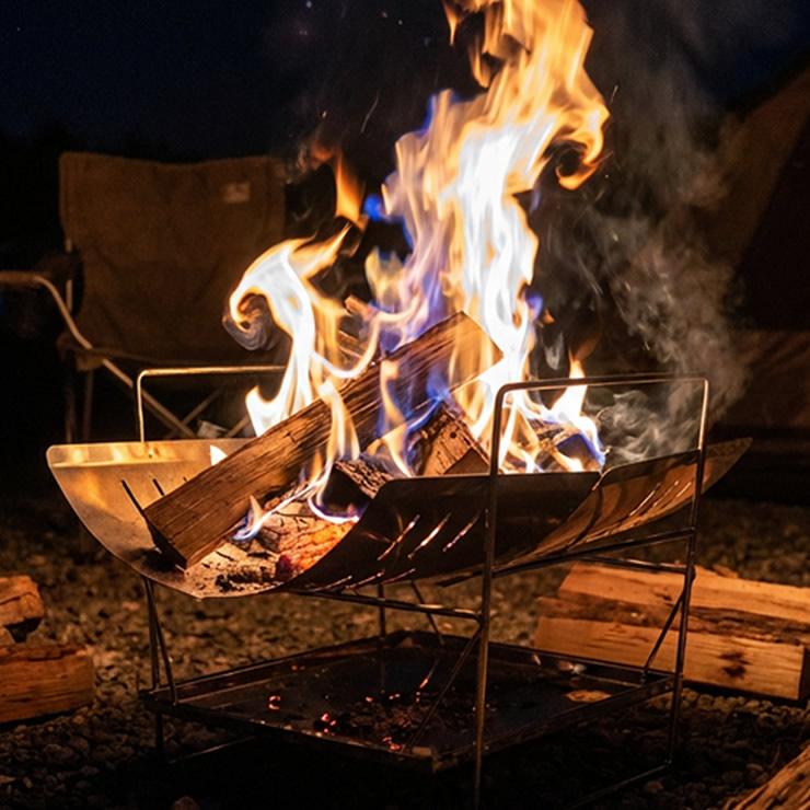 焚き火台 焚火台 軽量 受け皿つき 収納袋つき 焚火 焚き火 ソロ キャンプ キャンプ用品 キャンプギア キャンプグッズ アウトドア アウトドア用品 登山 | LAD WEATHER | 03