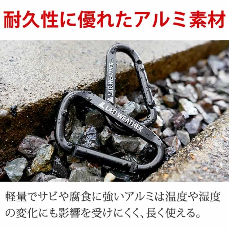 カラビナ キーホルダー 5個セット 軽量で錆びないアルミ製 小型カラビナ キャンプ用品 防災グッズ キーリング アウトドア 登山 D型カラビナ おしゃれ 釣り道具 | LAD WEATHER | 02