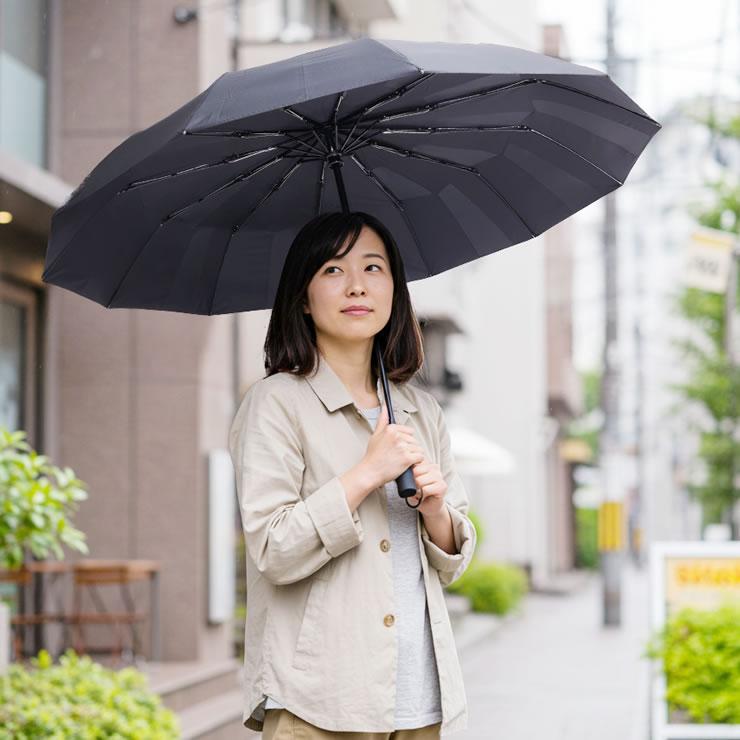 折りたたみ傘 メンズ レディース 形状記憶 ワンタッチ自動開閉 風に強い12本骨 雨傘 日傘 晴雨兼用折りたたみ傘 大きい 折り畳み傘 折畳 雨晴れ兼用 丈夫 軽量 | LAD WEATHER | 16