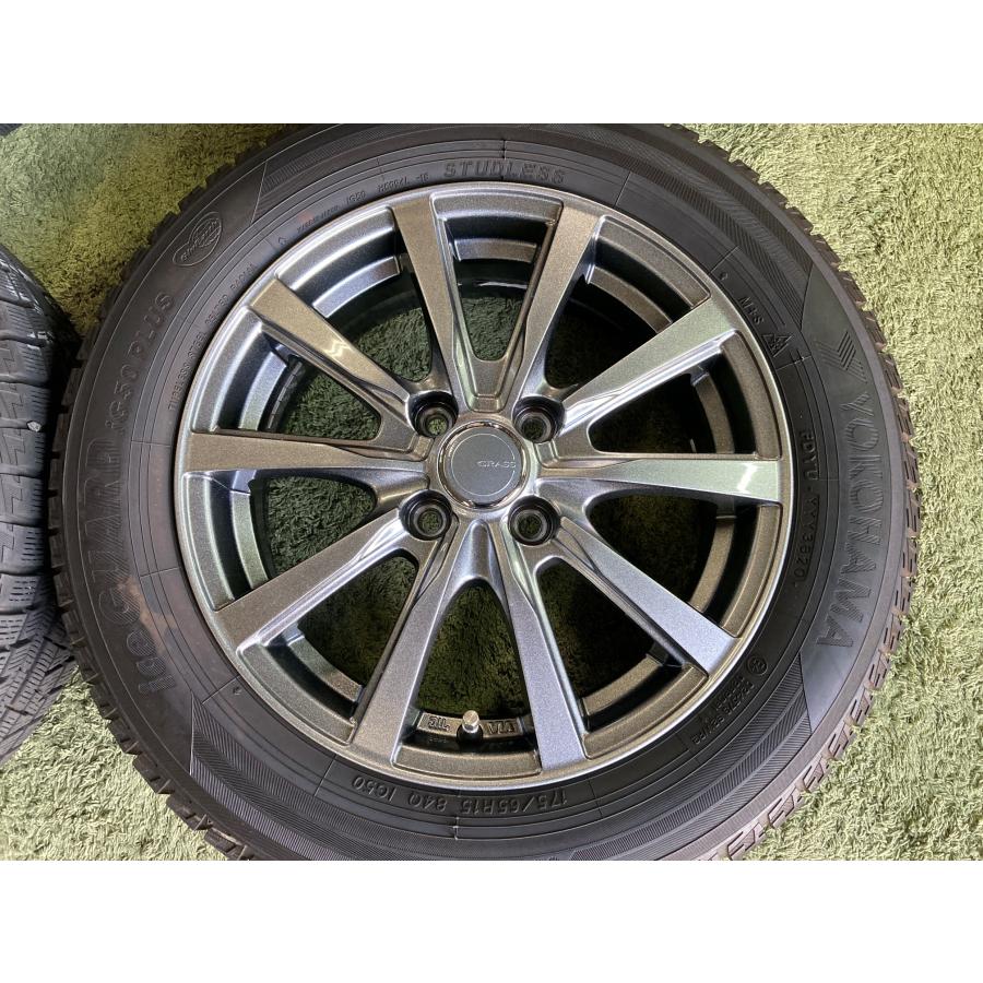 送料無料 スタッドレスセット 15in 5.5J +42 PCD100 ヨコハマ アイス