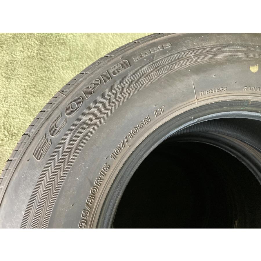 送料無料 中古タイヤ ブリヂストン エコピア RD613 195/80R15 107/105N