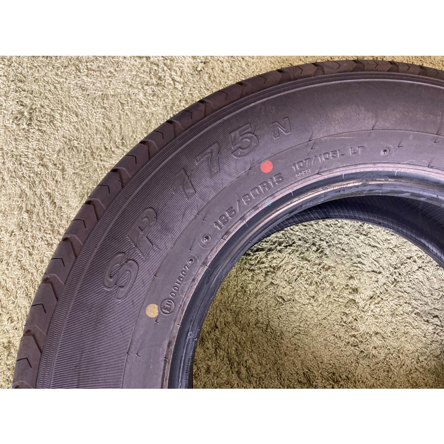 送料無料 中古タイヤ ダンロップ SP175N 195/80R15 ハイエース