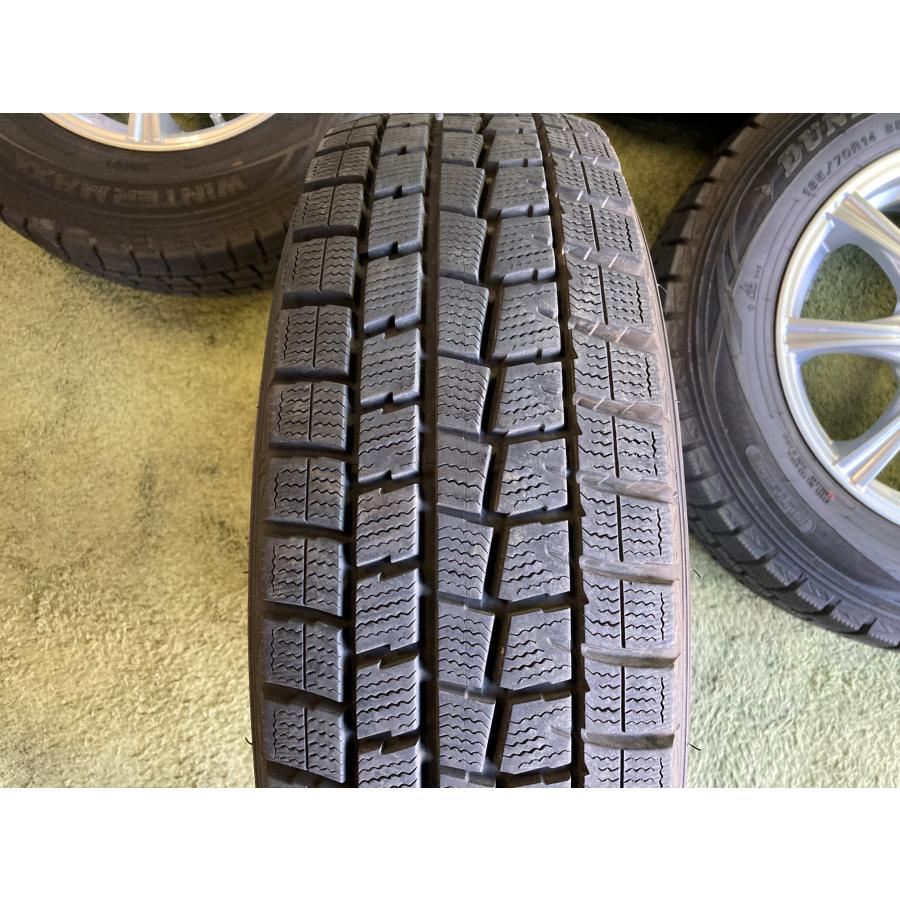 送料無料 スタッドレスセット 14in 5.5J +38 4H100 ダンロップ ウィンターマックス01 185/70R14 カローラフィールダー ノート ティーダの画像