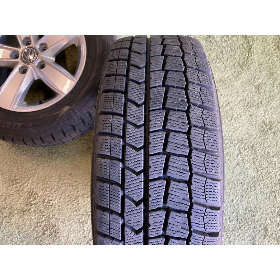 送料無料 スタッドレスセット VW ゴルフ 純正ホイール 15in 6.0J +43 5H112 ダンロップ ウィンターマックス02 195/65R15の画像