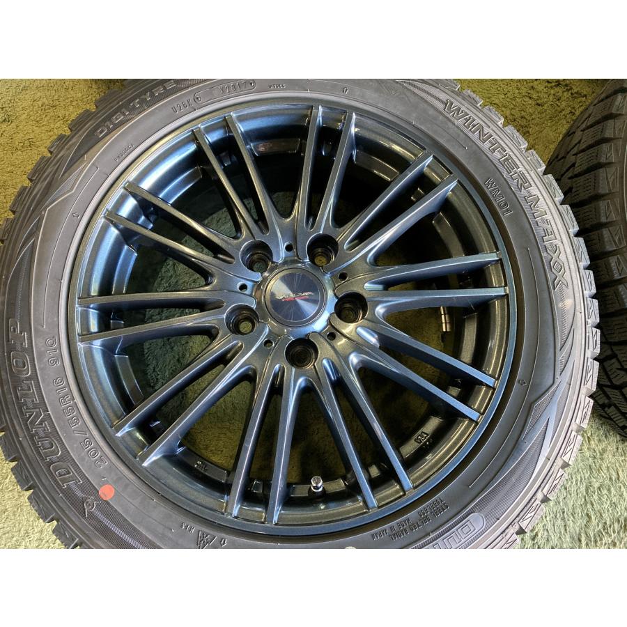 送料無料 スタッドレスセット 16in 6.5J +53 5H114.3 ダンロップ ウィンターマックス01 205/55R16 ノア ヴォクシー エスクァイア アコード_1