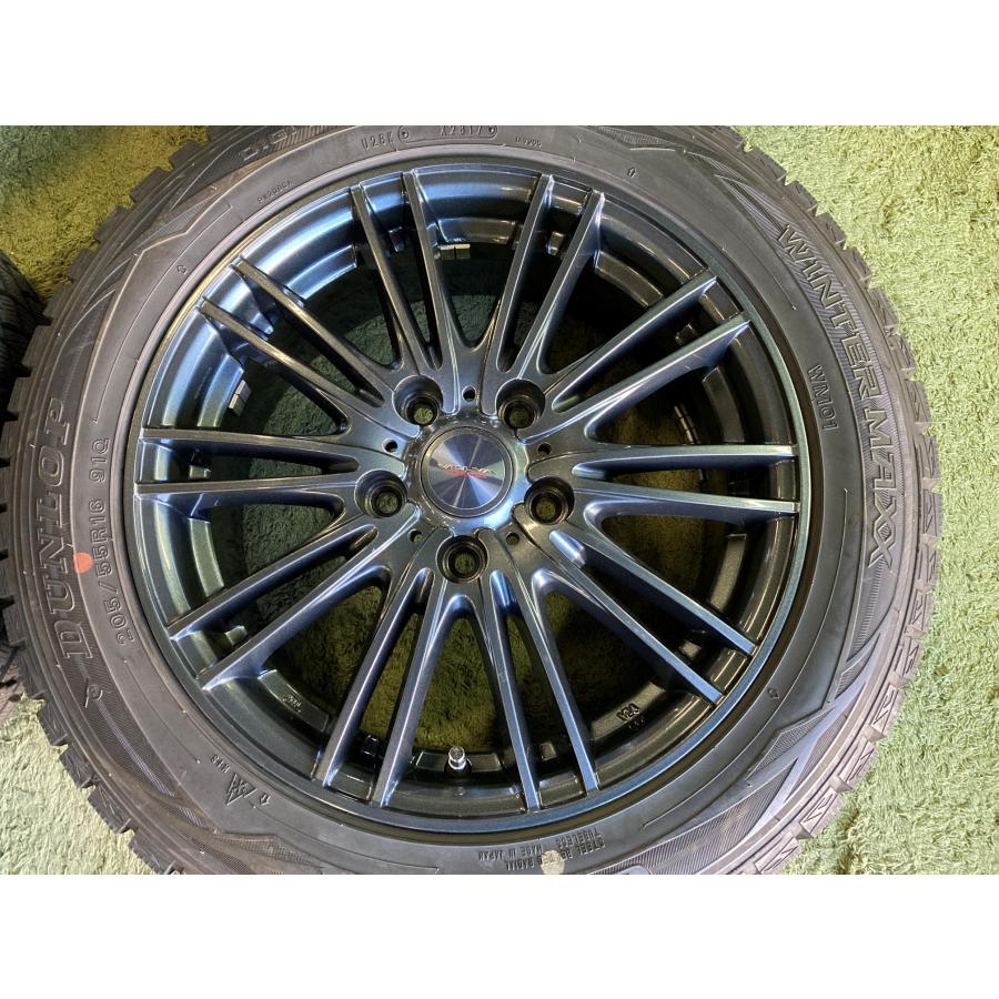 送料無料 スタッドレスセット 16in 6.5J +53 5H114.3 ダンロップ ウィンターマックス01 205/55R16 ノア ヴォクシー エスクァイア アコード_2