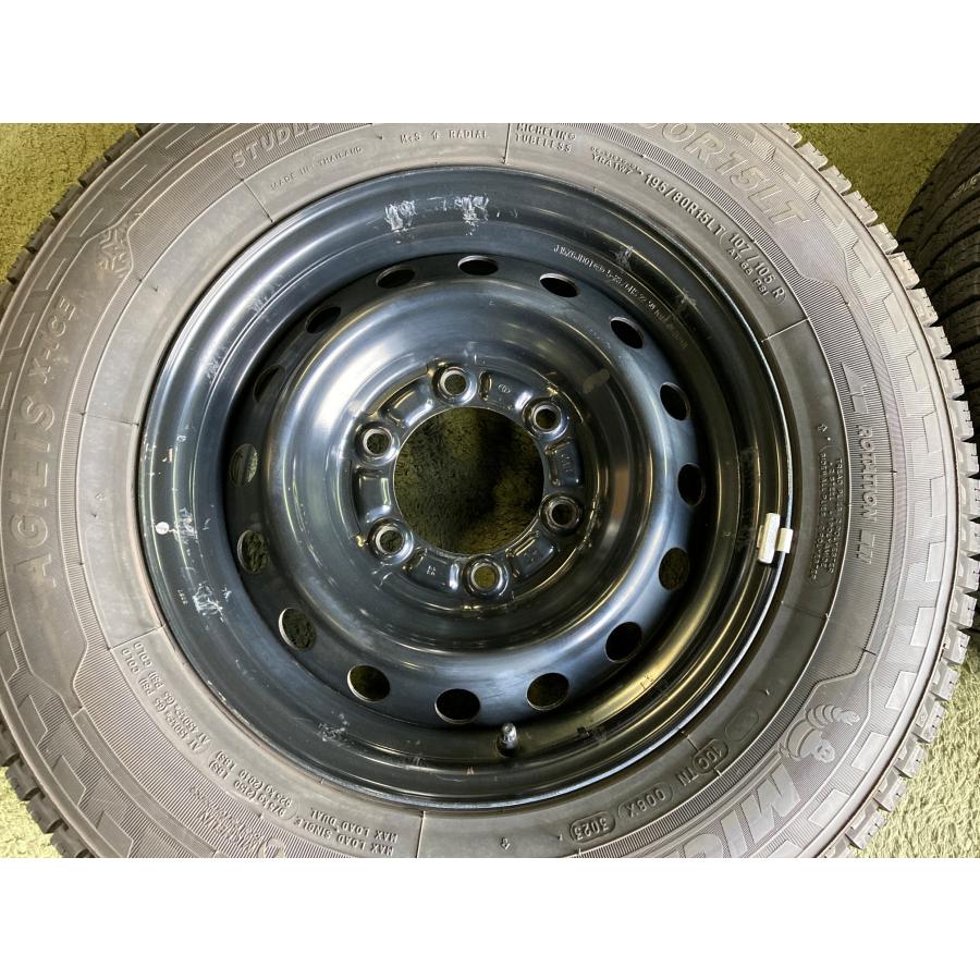 送料無料 スタッドレスセット ミシュラン AGILIS X-ICE 195/80R15 107 