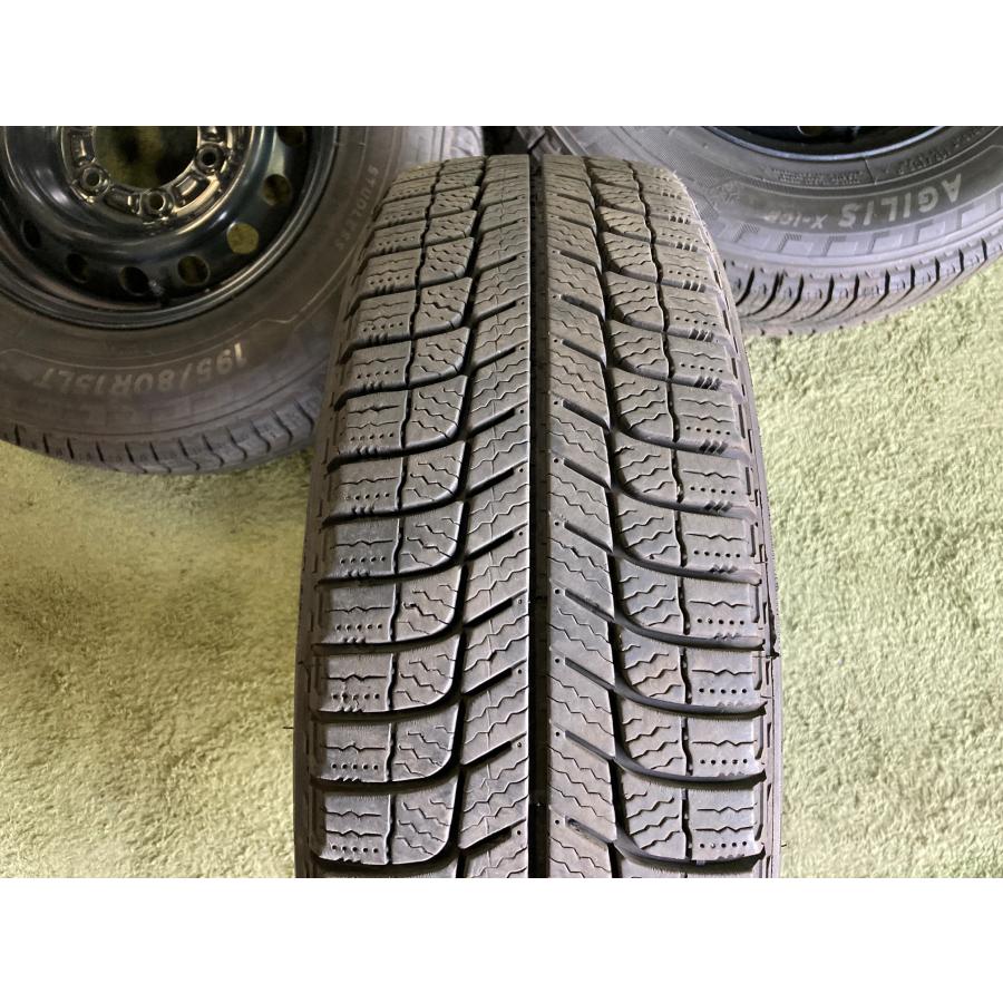 ハイエース純正スチール☆ミシュラン アジリス X-ICE 195/80R15 107/105R 2022年製造 未使用品☆200系ハイエース　② 送料無料 スタッドレスセット ミシュラン AGILIS X-ICE 195/80R15 107