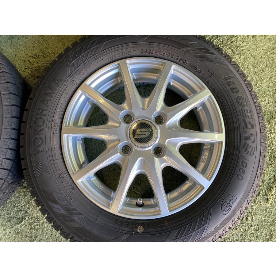 送料無料 スタッドレスセット 13in 4.0J +43 4H100 ヨコハマ アイスガード IG60 軽自動車全般 タント スペーシア N-BOXの画像