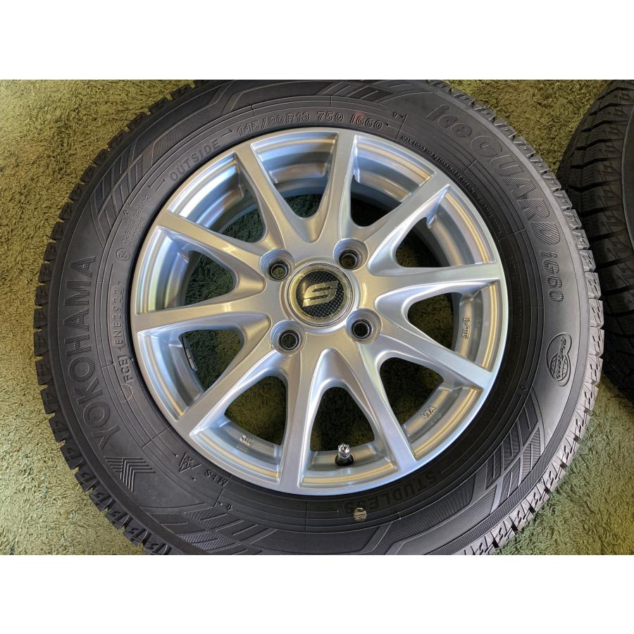 送料無料 スタッドレスセット 13in 4.0J +43 4H100 ヨコハマ アイスガード IG60 軽自動車全般 タント スペーシア N-BOXの画像