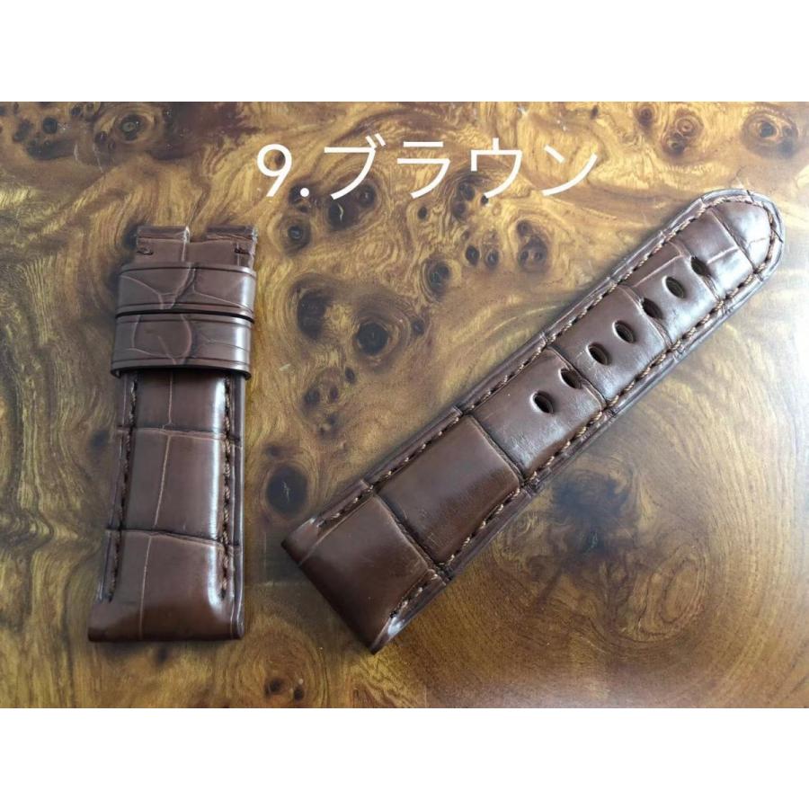 CousuMain　24mm-22mm　両面(クロコダイル）アリゲーター　尾錠用　Ｄバックル用　（パネライ　PANERAI）向　腕時計ベルト｜cousumain-y｜14