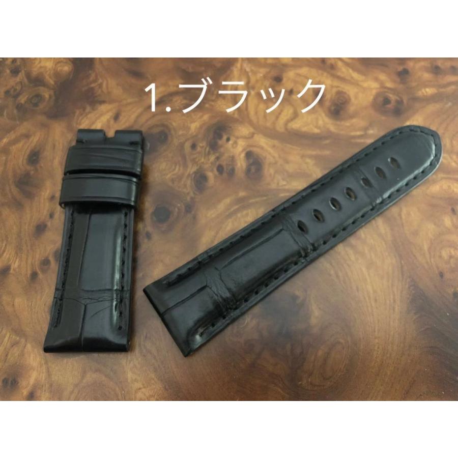 CousuMain　24mm-22mm　両面(クロコダイル）アリゲーター　尾錠用　Ｄバックル用　（パネライ　PANERAI）向　腕時計ベルト｜cousumain-y｜06